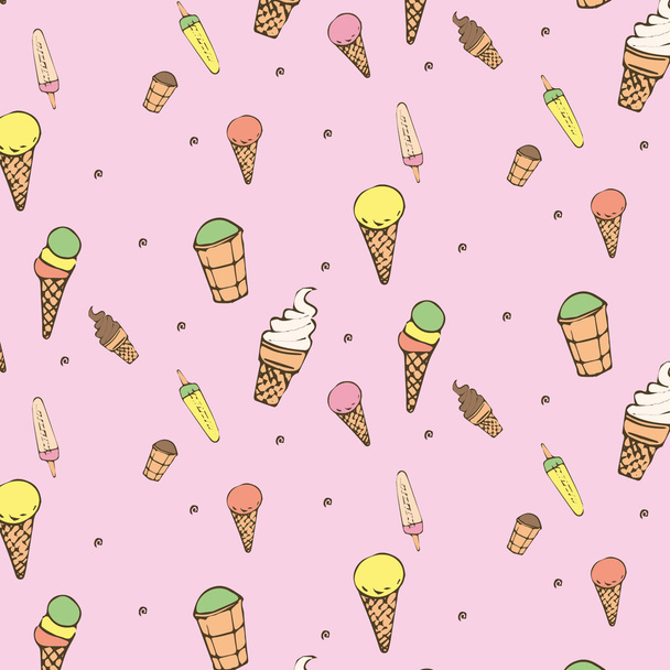 Ice-cream pattern - Vector, Image
