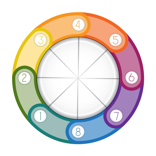 Infographic multi-coloured ring eight positions - Φωτογραφία, εικόνα