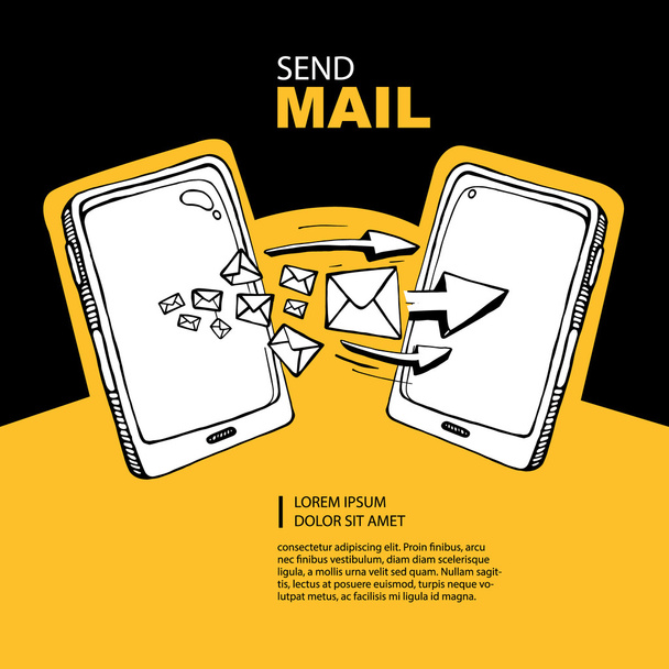 sms and mail concept - Vetor, Imagem