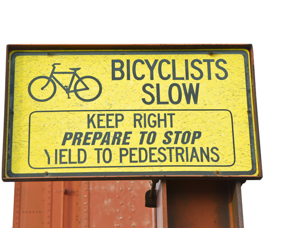 ποδηλάτη προειδοποιητικό σήμα - Φωτογραφία, εικόνα
