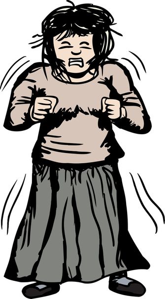 Temblorosa mujer furiosa
 - Vector, Imagen