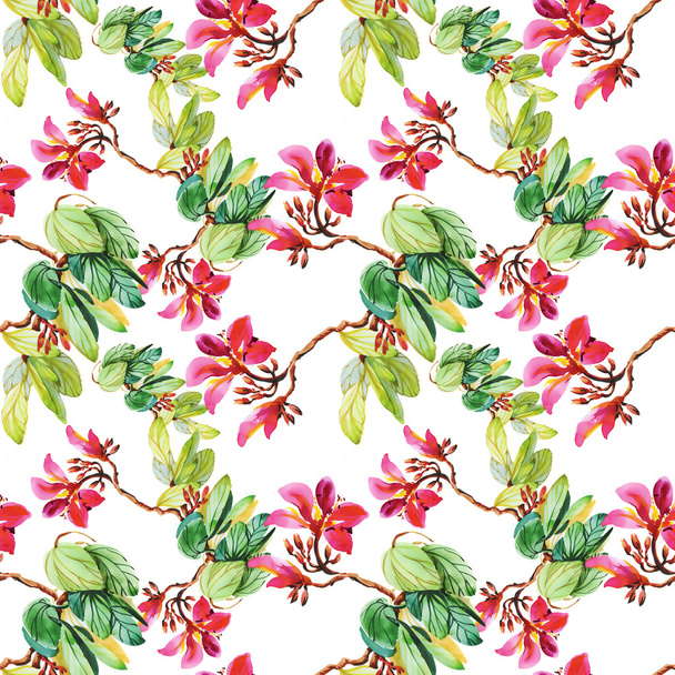 Seamless floral pattern on  white - Photo, Image