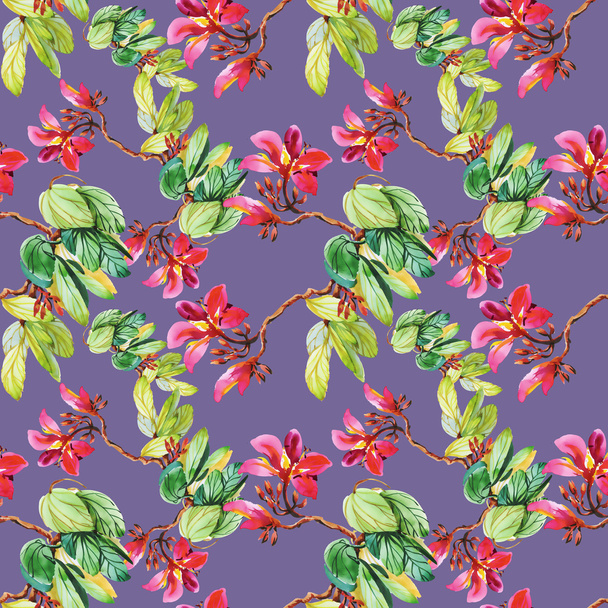 Seamless floral pattern on  purple - Fotó, kép