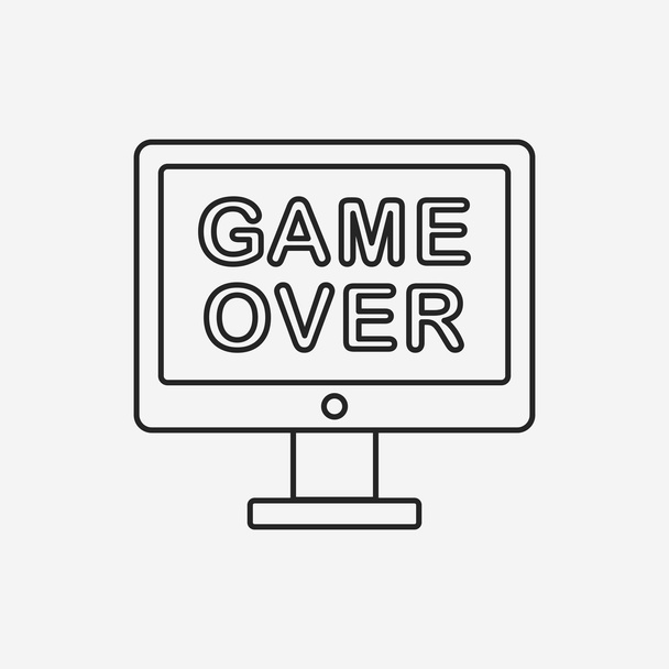 game over line icon - Vektor, Bild