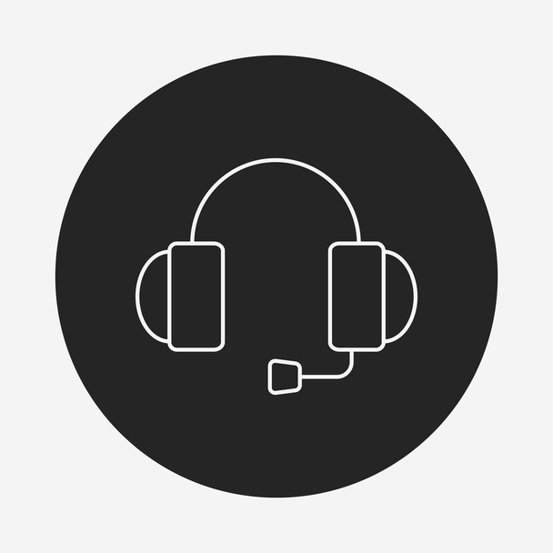 headphone line icon - Вектор,изображение
