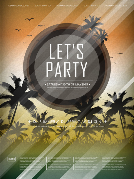 modern summer beach party poster design - Vector, Image