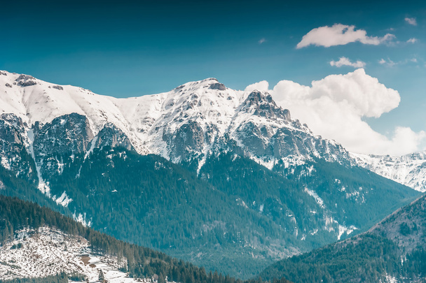 Hermosas montañas de los Cárpatos con fondo azul cielo
 - Foto, imagen