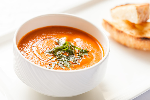 tomato soup with vegetables - Foto, Imagen