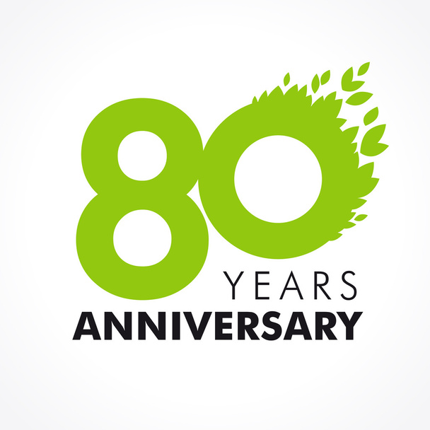 80 aniversario hojas logo
 - Vector, Imagen