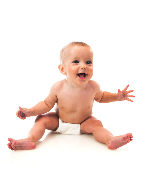 Söpö nauraa vauva tyttö
 - Valokuva, kuva