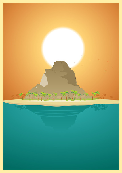 Paradise Desert Island - Vector, Image