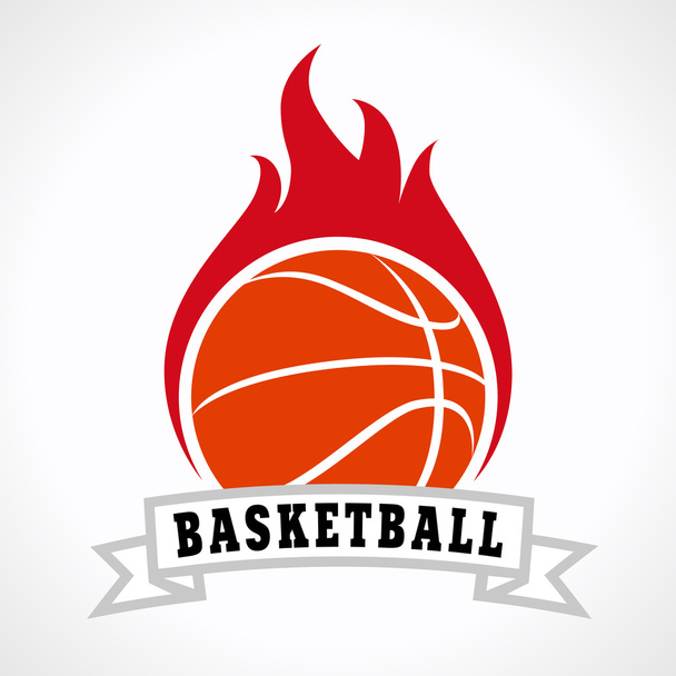 μπάσκετ λογότυπου πυρκαγιάς - Διάνυσμα, εικόνα