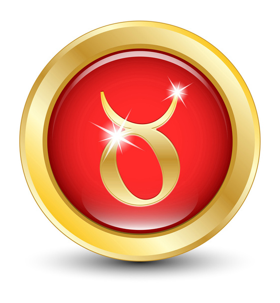 Taurus golden zodiac sign - Διάνυσμα, εικόνα