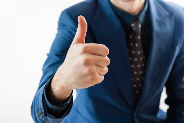 Close-up of young businessman making ok sign with hand, - Fotoğraf, Görsel
