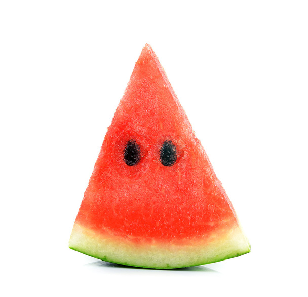 Aufgeschnittene reife Wassermelone isoliert auf weißem Hintergrund - Foto, Bild