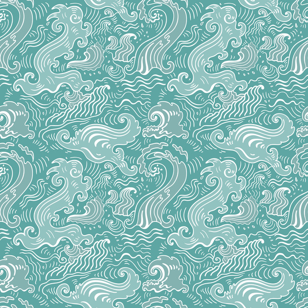 Sea waves.  Seamless background - Vector, Image