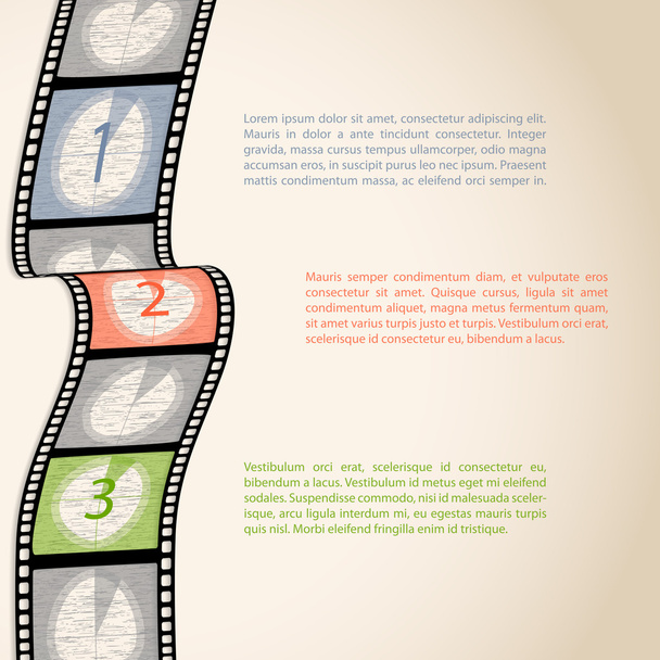 Film strip countdown infographic  - Vektori, kuva