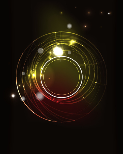 Glowing circle in dark space - Vector, Image
