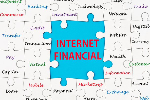 Internet financiële puzzel  - Foto, afbeelding