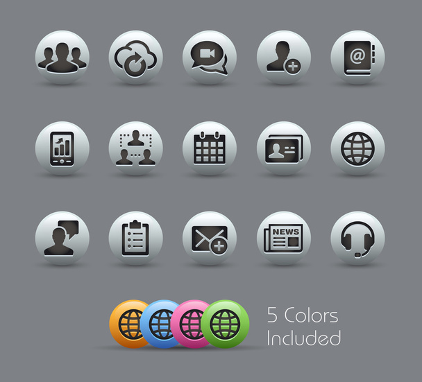 Business Technology Icons -- Pearly Series - Vector, Imagen