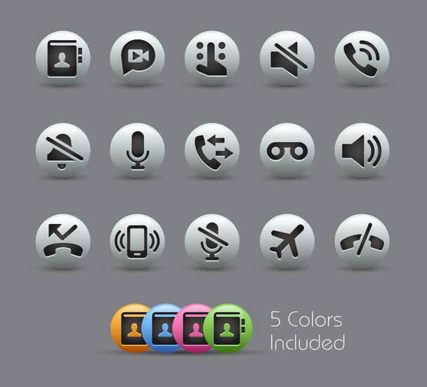 Phone Calls Interface Icons -- Pearly Series - Vektor, kép