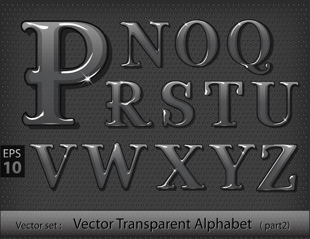Glass alphabet - Vector, Image