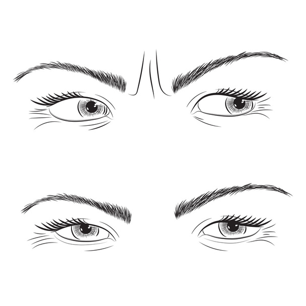desenho conjunto mulher olhos
 - Vetor, Imagem