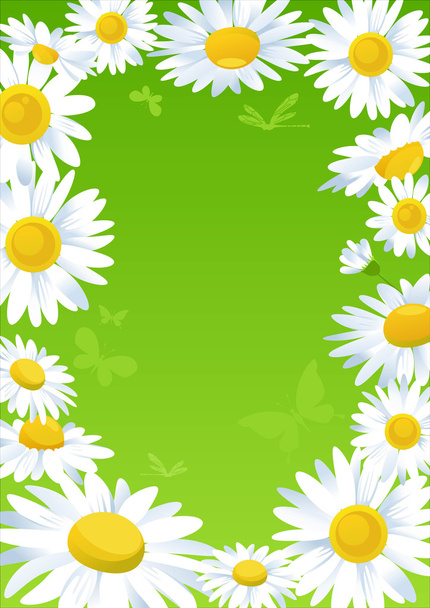 Frame of flowers with space - Vector, imagen