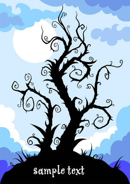 Whimsical tree with space - Vetor, Imagem