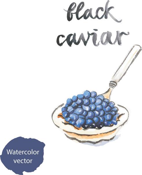 Aquarelle caviar noir
 - Vecteur, image