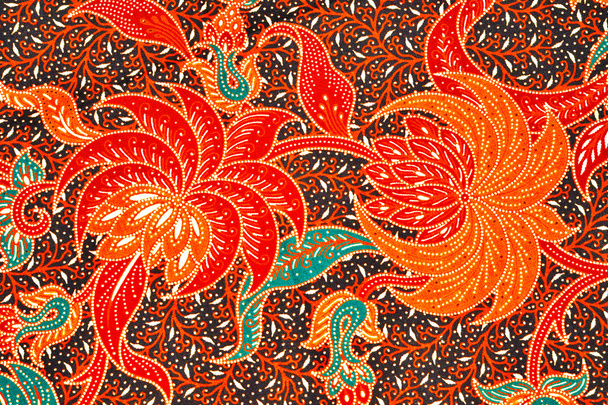 A bela arte malaia e indonésia Batik padrão
 - Foto, Imagem