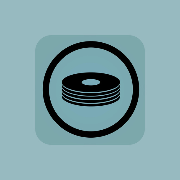 Pale blue disc pile sign - Vector, imagen