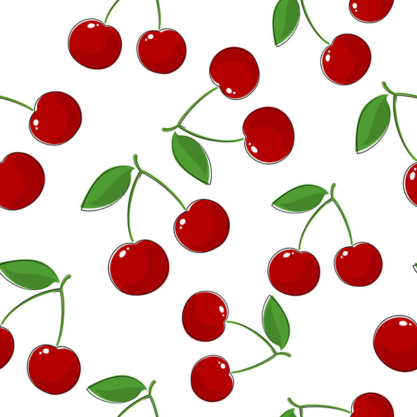 Seamless Pattern of Cherry - Vector, Image