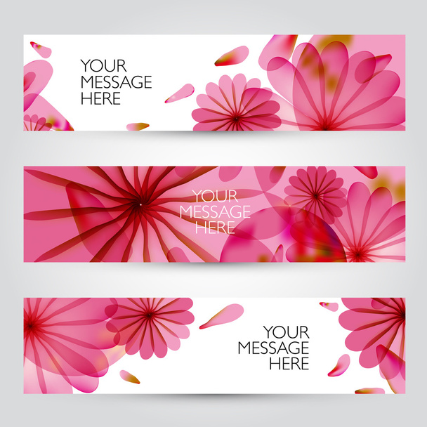 Vector floral and plant  banners set.  - Vector, afbeelding