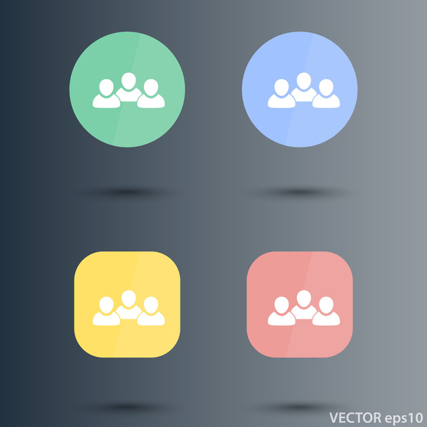 Team trendy flat icon - Vector, Imagen