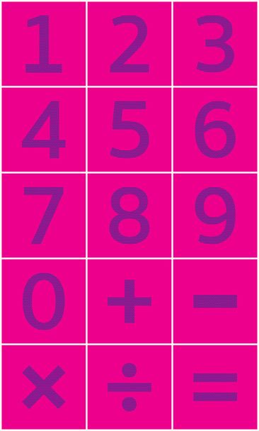 Serie di numeri e segni matematici
 - Vettoriali, immagini