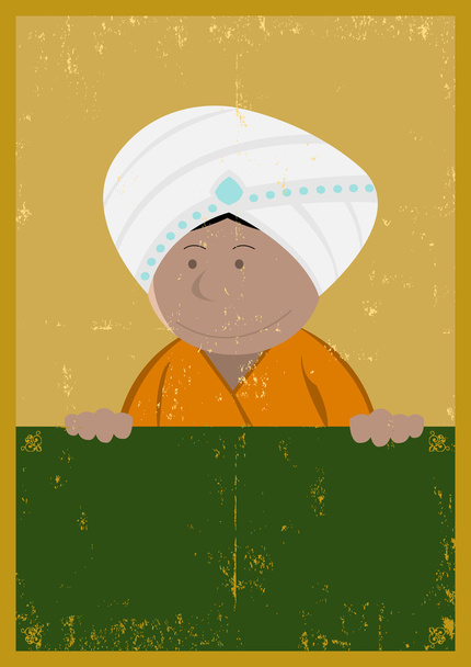 Гранж Індії шеф кухар плакат - Вектор, зображення
