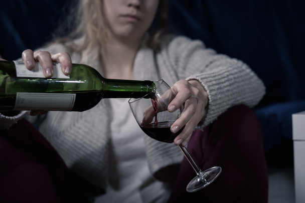 Pouring glass of wine - Фото, изображение