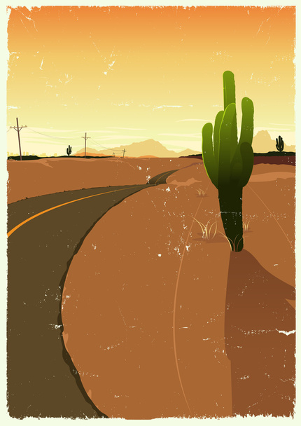 Западная пустынная дорога
 - Вектор,изображение