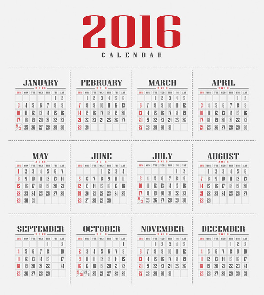 календар 2016 вектор та ілюстрація
 - Вектор, зображення