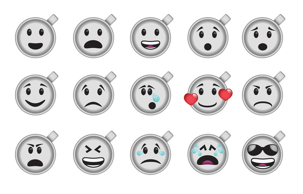 Set of smiley empty coffee cup icons - Photo, Image