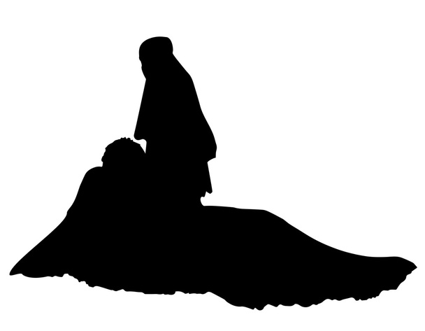 illustration vectorielle de silhouette réaliste mariée
 - Vecteur, image