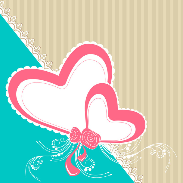 Card with Hearts - Vector, imagen