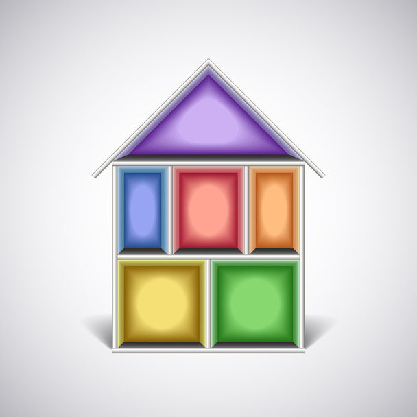 Camere di casa vuote colorate in vettore di taglio
 - Vettoriali, immagini