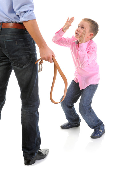 Strict father punishes his son - Foto, Imagem