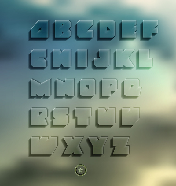 Transparent three-dimensional alphabet set - Vector, Image