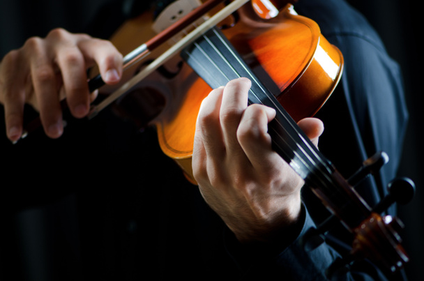Violin player playing the intstrument - Photo, image