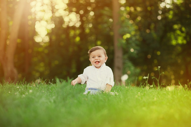Portrait of beautiful smiling cute baby boy - Foto, Bild