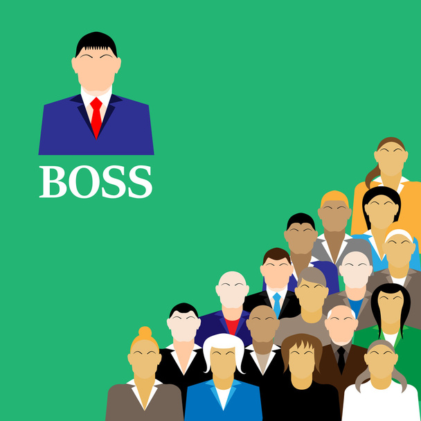 Boss and business team. group of office workers.  - Vector, Image