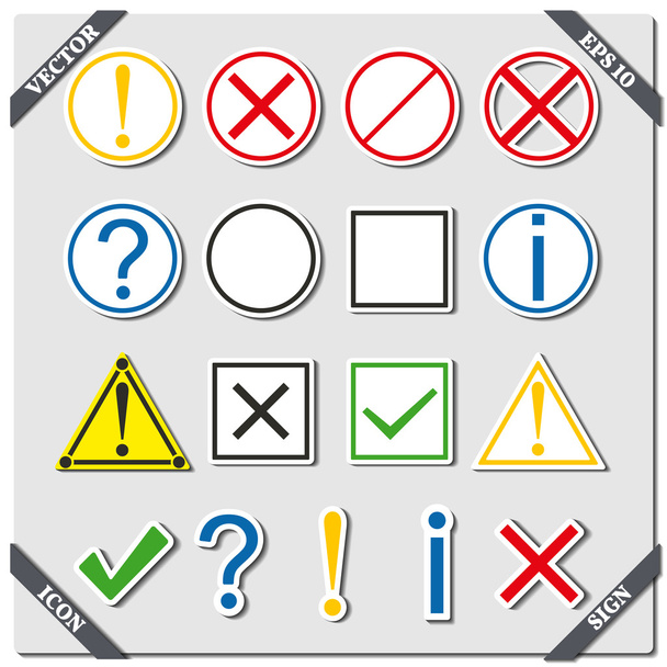 Set di icone e segni, illustrazione vettoriale
. - Vettoriali, immagini